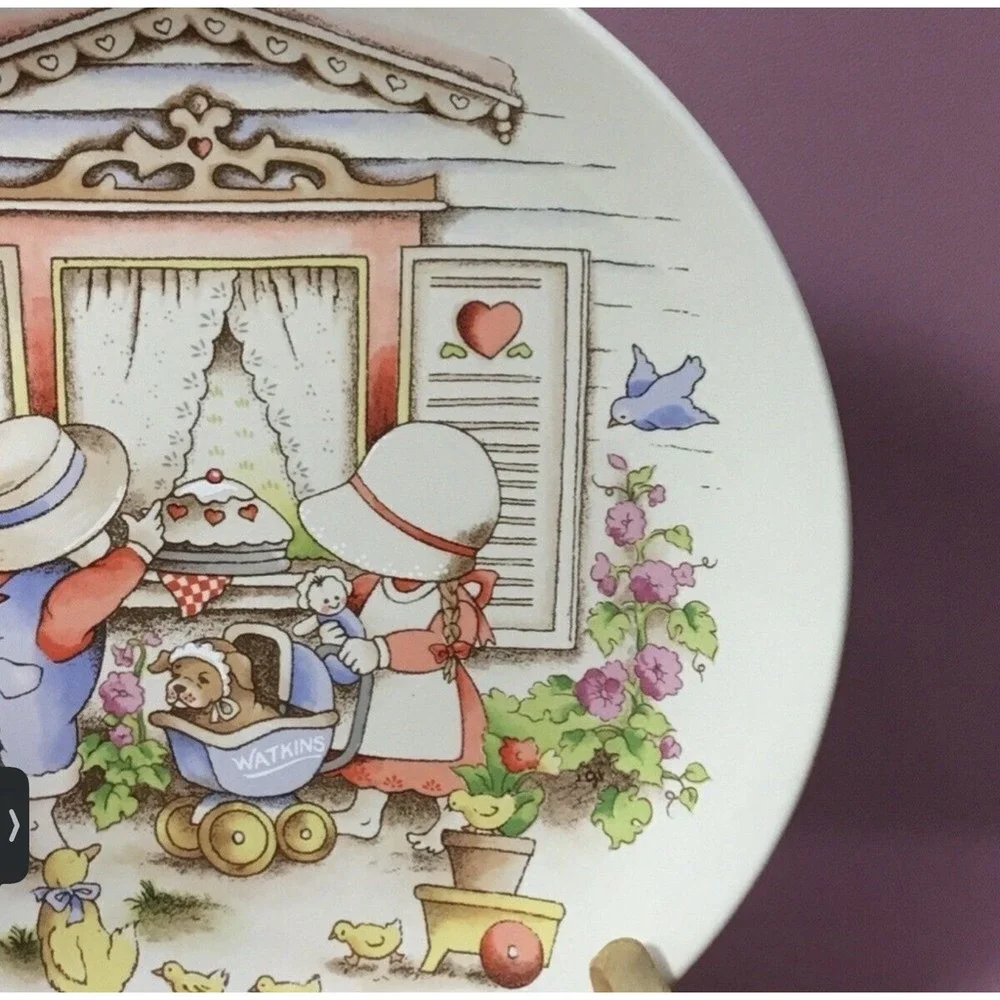 Vintage‎ Watkins Country Kids Collector's Dessert Plate #6198 Moms Are Special